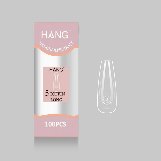 HANG Premium Flex-Gel X Tip Refill: Coffin Long Size 0 - 11 (100pcs/bag)
