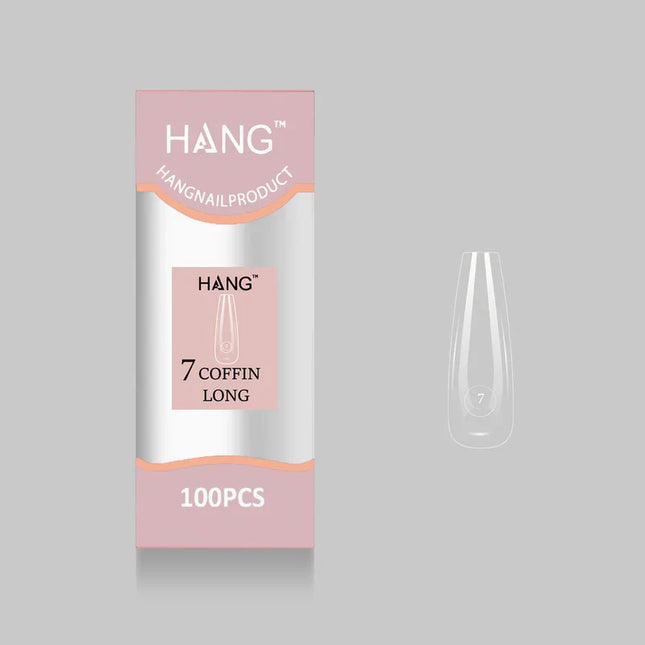 HANG Premium Flex-Gel X Tip Refill: Coffin Long Size 0 - 11 (100pcs/bag)