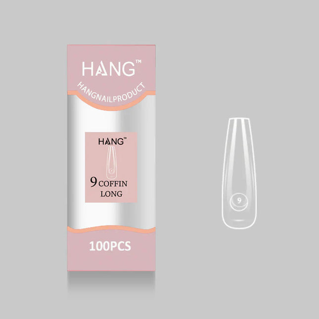 HANG Premium Flex-Gel X Tip Refill: Coffin Long Size 0 - 11 (100pcs/bag)