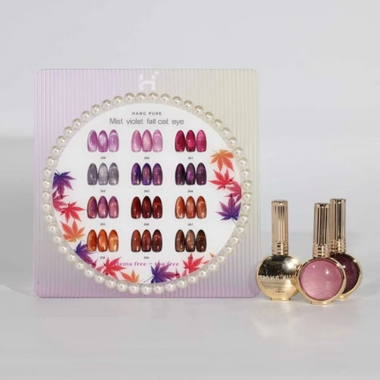 HANG Mist Violet Fall Cat Eye Gel Polish – HEMA & TPO Free 12 Color Set (#259 - 270) + Free Display & Magnet