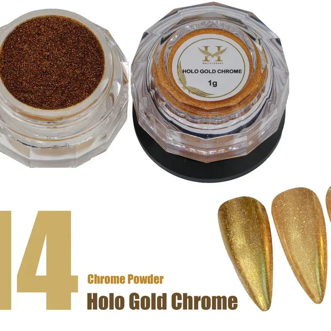 HANG Chrome Powder - #14 Holo Gold 1g - TTT Nails Supply