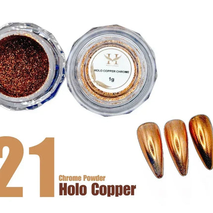 HANG Chrome Powder - #21 Holo Copper 1g - TTT Nails Supply
