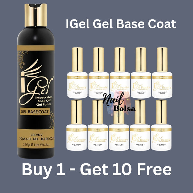IGEL - Gel Base Coat Refill – 8oz + FREE 10 Bottles (0.5oz)
