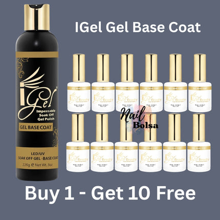 IGEL - Gel Base Coat Refill – 8oz + FREE 10 Bottles (0.5oz)