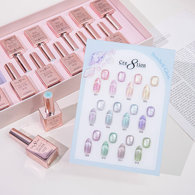Cre8tion Cat Eye Seashell Glow Kit - 12 Colors Set