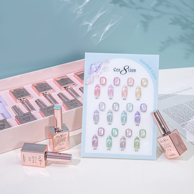 Cre8tion Cat Eye Seashell Glow Kit - 12 Colors Set