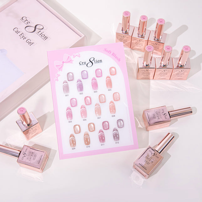 Cre8tion Cat Eye Soft Blush Kit - 12 Colors Set