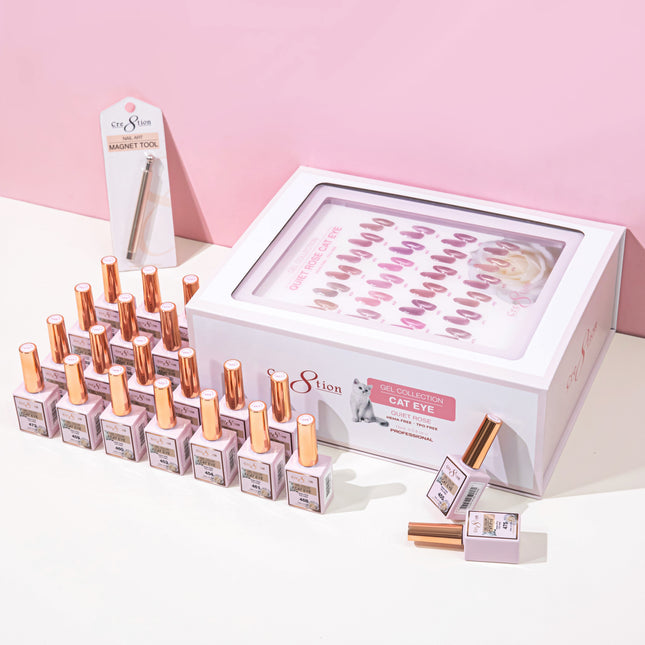 Cre8tion Cat Eye Quiet Rose Kit - 24 Colors Set (#452 - #475)