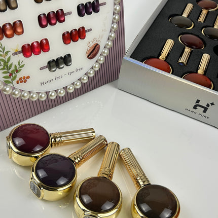 HANG - Coffee Bean Cat Eye Gel Polish - HEMA & TPO Free 12 Color Set (#271 - 282) + Free Display & Magnet