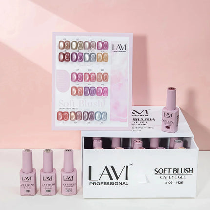 LAVI Cat Eye Gel Soft Blush Collection – 18 Colors (#109–#126) + Free Counter Display & Magnet Tool