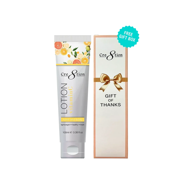 Cre8tion Hand & Body Lotion 100 ml/fl. 3.3oz - VITAMIN C, Case 60pcs (Free Gift Box) - TTT Nails Supply