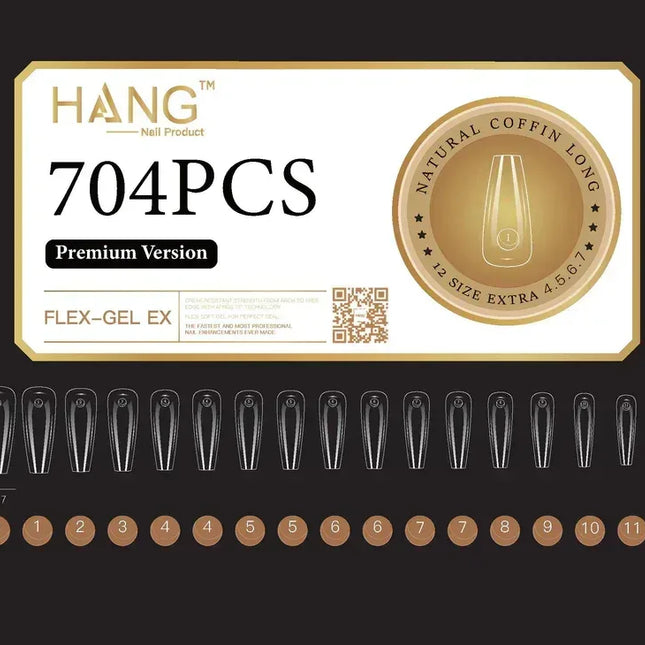 HANG Premium Flex-Gel X - Natural Coffin - Long (L) - TTT Nails Supply