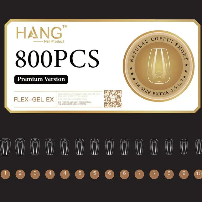 HANG Premium Flex-Gel X - Natural Coffin - Short (S) - TTT Nails Supply