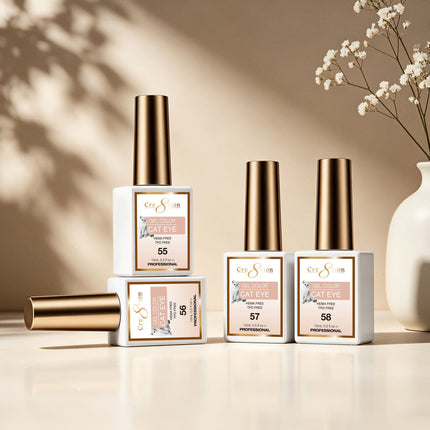 Cre8tion Cat Eye Gel Nude Collection Kit - 18 Colors Set (#55 - #72)