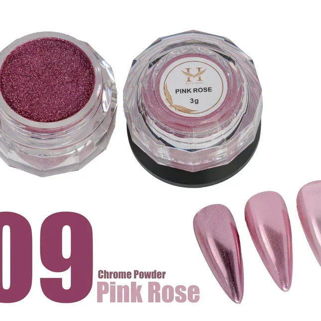 HANG Chrome Powder - #09 Pink Rose 3g - TTT Nails Supply