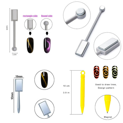 Professional Cat-Eye Nail Magnet Set – 14PCS High-Power Tools