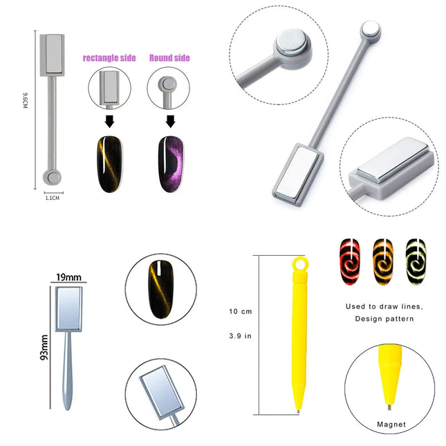 Professional Cat-Eye Nail Magnet Set – 14PCS High-Power Tools