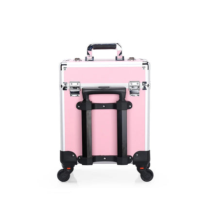 Professional Aluminum Cosmetic Trolley – Lockable Case with Trays