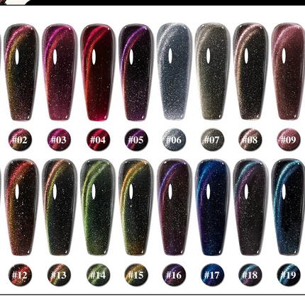 Midnight Crystal Collection – Cat-Eye Glitter Gel Set (20 Shades)