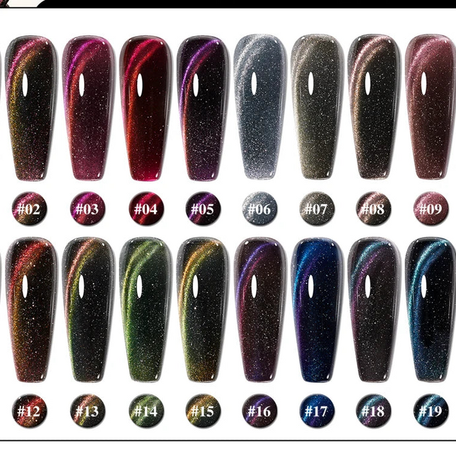 Midnight Crystal Collection – Cat-Eye Glitter Gel Set (20 Shades)
