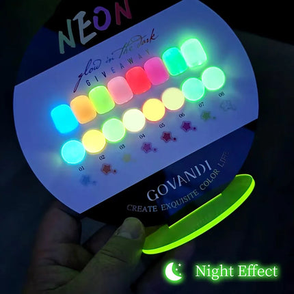 Glow-in-the-Dark Neon Gel Nail Polish Set