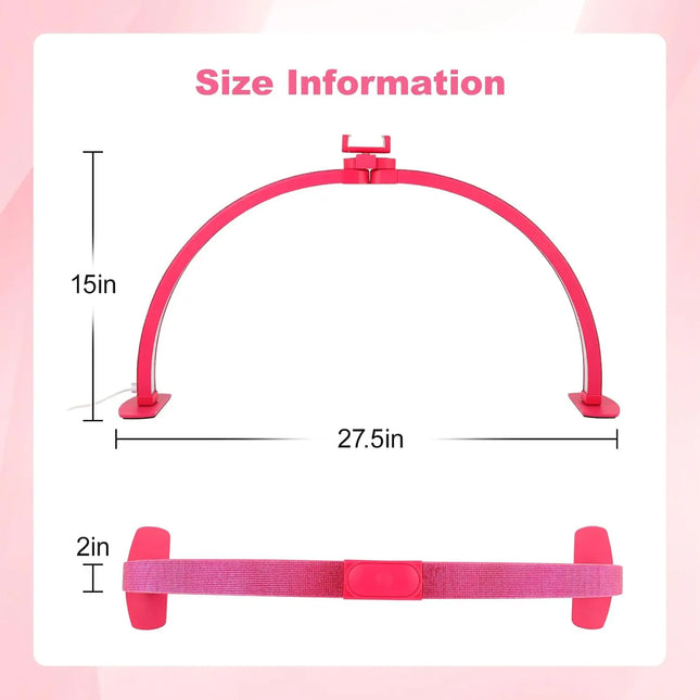 Diamond Shine Half-Moon Nail Desk Light – 29” Folding LED (Barbie Pink)