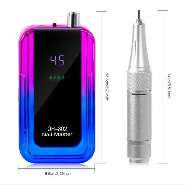 45,000RPM Rechargeable Nail Drill – USB Low-Noise E-File