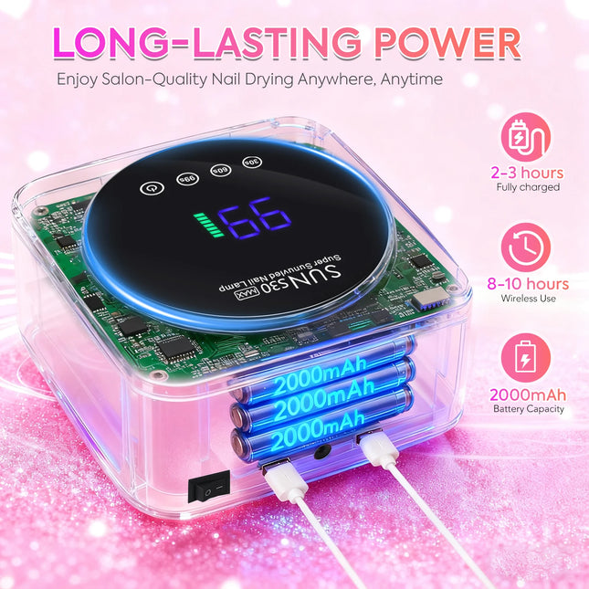 Professional 57-LED UV Nail Lamp – Wireless Gel Polish Dryer