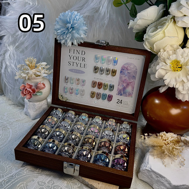 Moonlight Mirror Nail Powder Set – 24 Colors Glitter