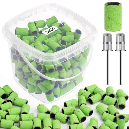 200pcs Nail Sanding Bands Set (80–240 Grit)