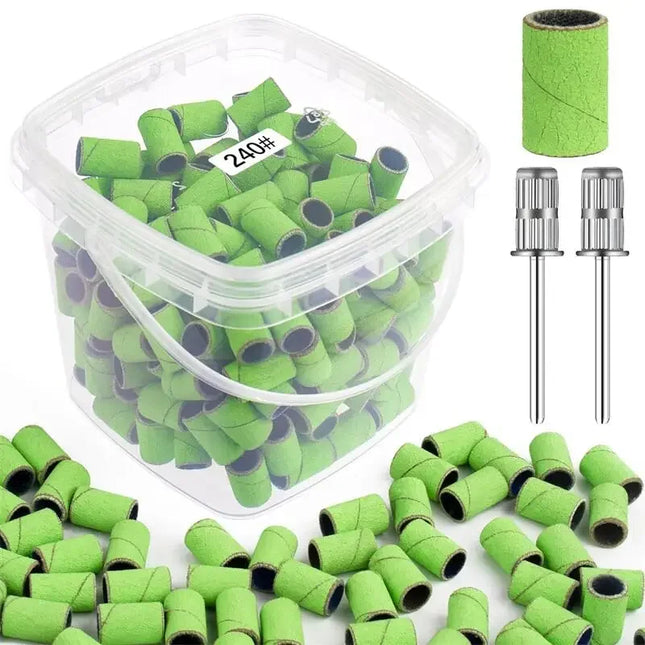 200pcs Nail Sanding Bands Set (80–240 Grit)
