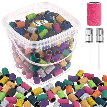 200pcs Nail Sanding Bands Set (80–240 Grit)