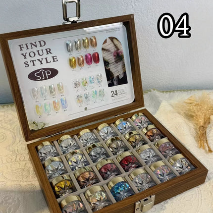 Moonlight Mirror Nail Powder Set – 24 Colors Glitter