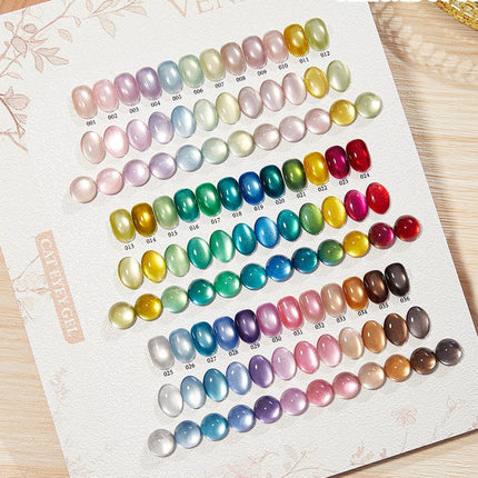 Cat-Eye Magnetic Gel Polish Set – Glass Beads Crystal (36 Colors)