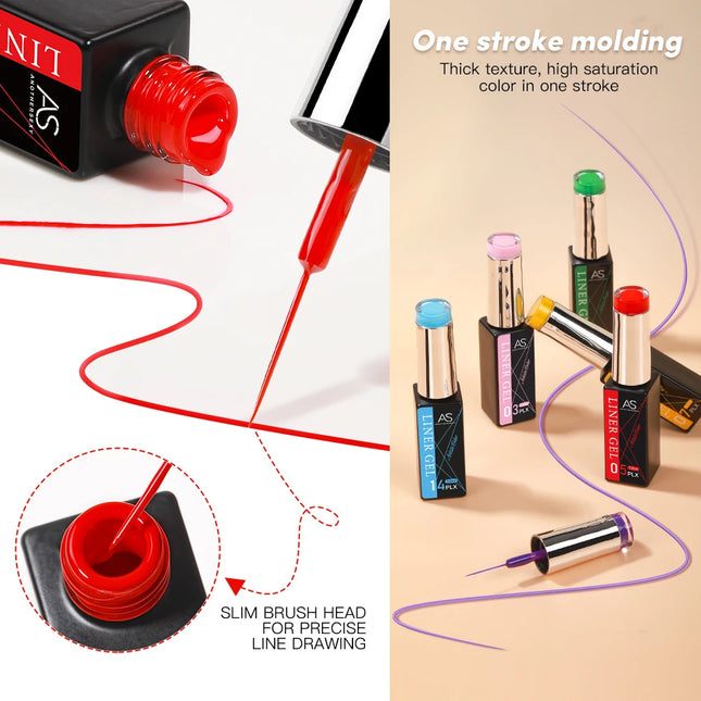 24-Color AS Gel Liner Polish for Nail Art