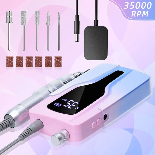 35000RPM Nail Drill Manicure Machine With LCD Display Electric Nail Sander For Acrylic Nail Gel Polish Nail Salon Equipment