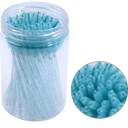 50pcs Eyelash & Eyebrow Brush Spoolies with Case