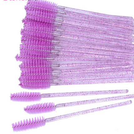 50pcs Eyelash & Eyebrow Brush Spoolies with Case
