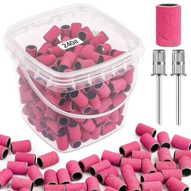 200pcs Nail Sanding Bands Set (80–240 Grit)