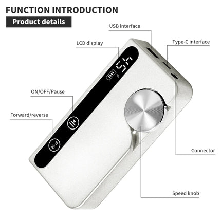 45,000RPM Professional Nail Drill – Rechargeable Low-Noise Polisher