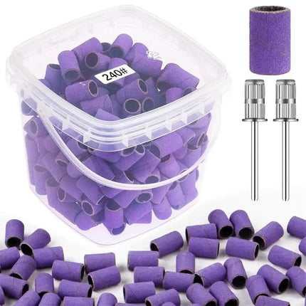 200pcs Nail Sanding Bands Set (80–240 Grit)