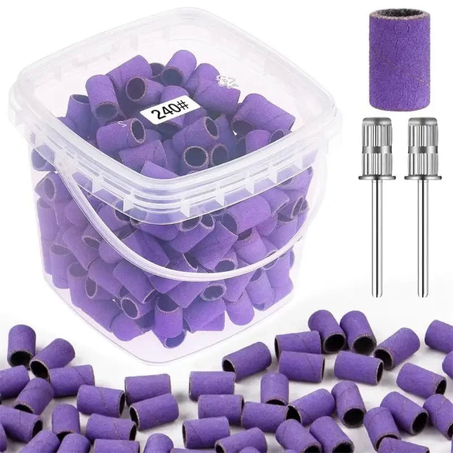 200pcs Nail Sanding Bands Set (80–240 Grit)
