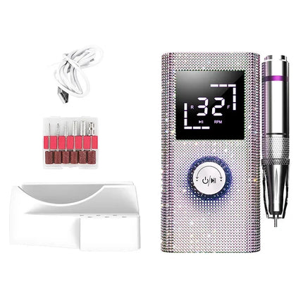 45,000RPM Professional Nail Drill – Rechargeable Metal E-File with HD Display