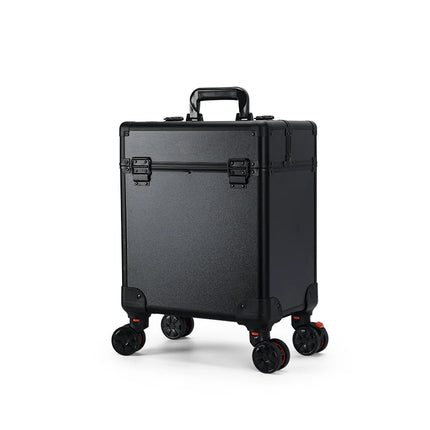 Professional Aluminum Cosmetic Trolley – Lockable Case with Trays