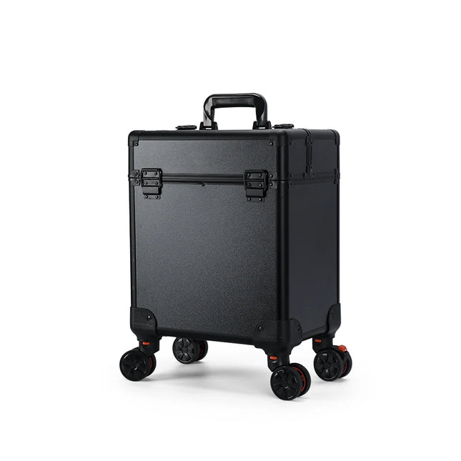 Professional Aluminum Cosmetic Trolley – Lockable Case with Trays