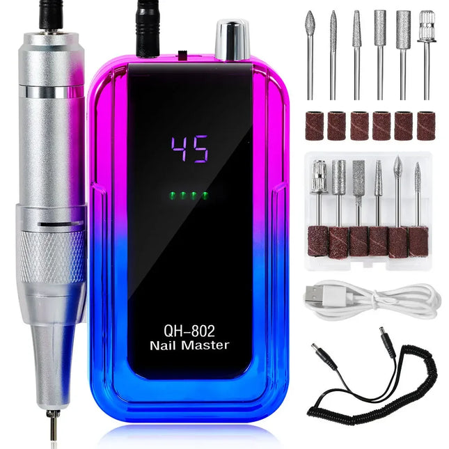 45,000RPM Rechargeable Nail Drill – USB Low-Noise E-File