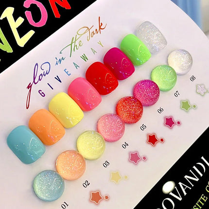 Glow-in-the-Dark Neon Gel Nail Polish Set