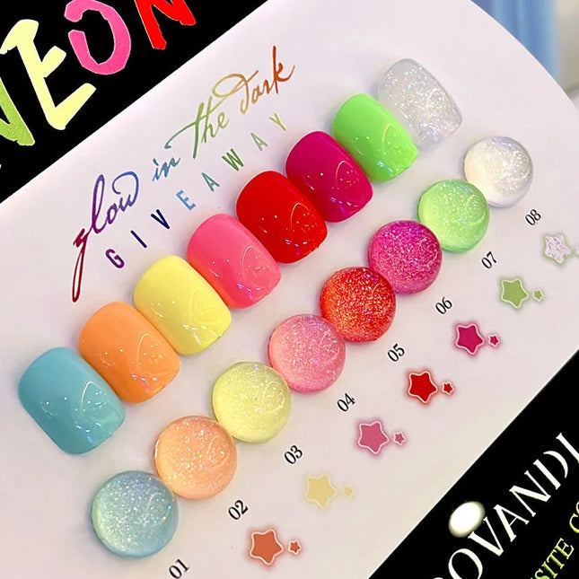 Glow-in-the-Dark Neon Gel Nail Polish Set