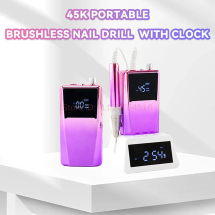 Professional Nail Drill 45K RPM – 85W Brushless with Display
