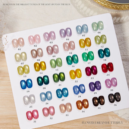 Cat-Eye Magnetic Gel Polish Set – Glass Beads Crystal (36 Colors)
